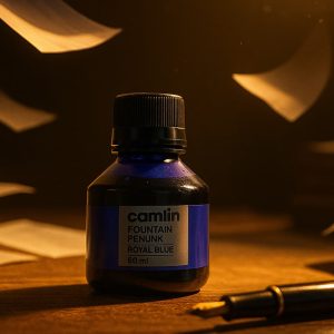Camlin Fountain Pen Ink – Smooth Writing Royal Blue Ink for All (60 ml Bottle)