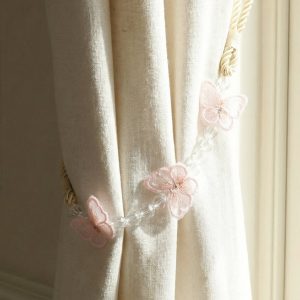Luxury Floral Beaded Curtain Tieback (1 Pc)
