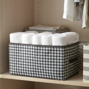 Foldable Fabric Storage Basket Organizer Box (1 Pc, 40x28Cm)