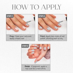 OG Beauty Silver Moonlight Starlet Glitter Nail Paint (10 ML / 1 Pc)