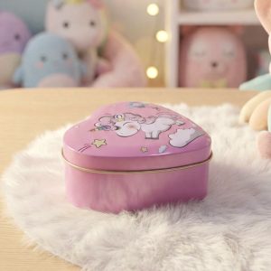 Heart Shaped Unicorn Printed Multipurpose Storage Box (1 Pc)