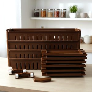 Multipurpose Plastic 4 Layer Storage Rack with Wheels