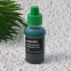 Camlin Permanent Marker Ink 15 ml – Green Color Refill Ink for Multi-Surfaces