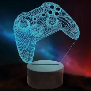 3D Illusion LED Night Lamp with Gaming Controller Design