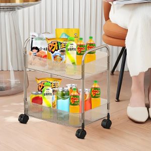 2 Layer Multipurpose Storage Trolley with Wheels (1 Pc)