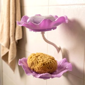 Wall Mounted Plastic 2 Layer Soap Dish Holder (1 Pc)