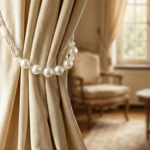 Elegant Pearl Beaded Curtain Tieback (1 Pc)