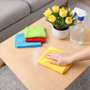 Microfiber Cleaning Cloths 4 Pc Set, Multipurpose Cleaning Towel Napkin