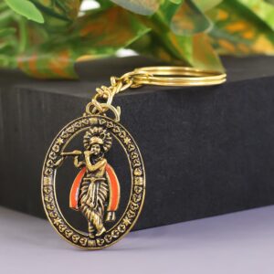 Metal Traditional Decorative Lord Krishna Keychain (1 Pc)