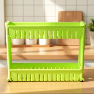 Prexo Plastic 2 Layer Slim Storage Rack with Wheels