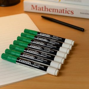 Camlin Bold-E Whiteboard Marker – Green Color Bold Writing Refillable (Pack of 10)