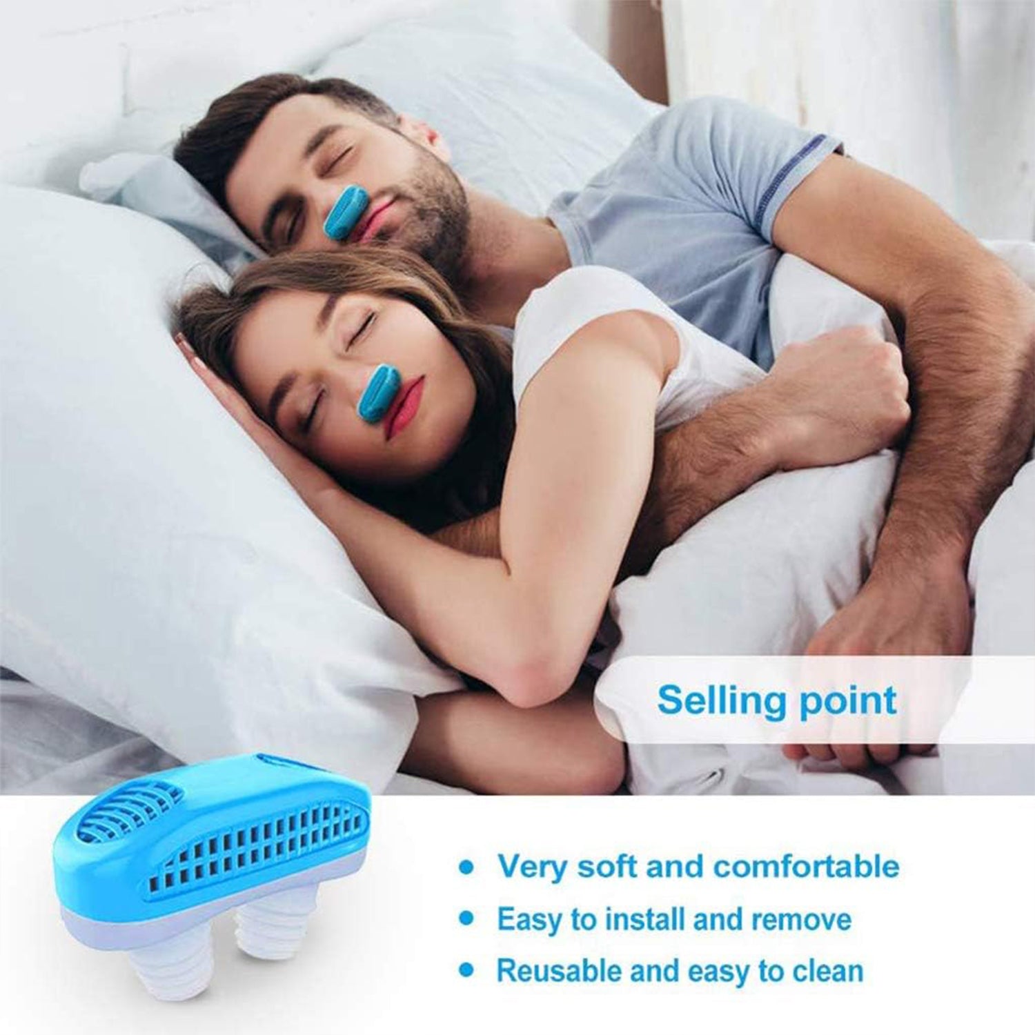 2 in 1 Anti-Snoring & Air Purifier Nose Clip Device (1 Pc / With Plastic Case)