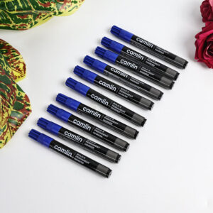 Camlin Bold-E Permanent Marker Blue Long-Lasting Refillable Marker Pack 10