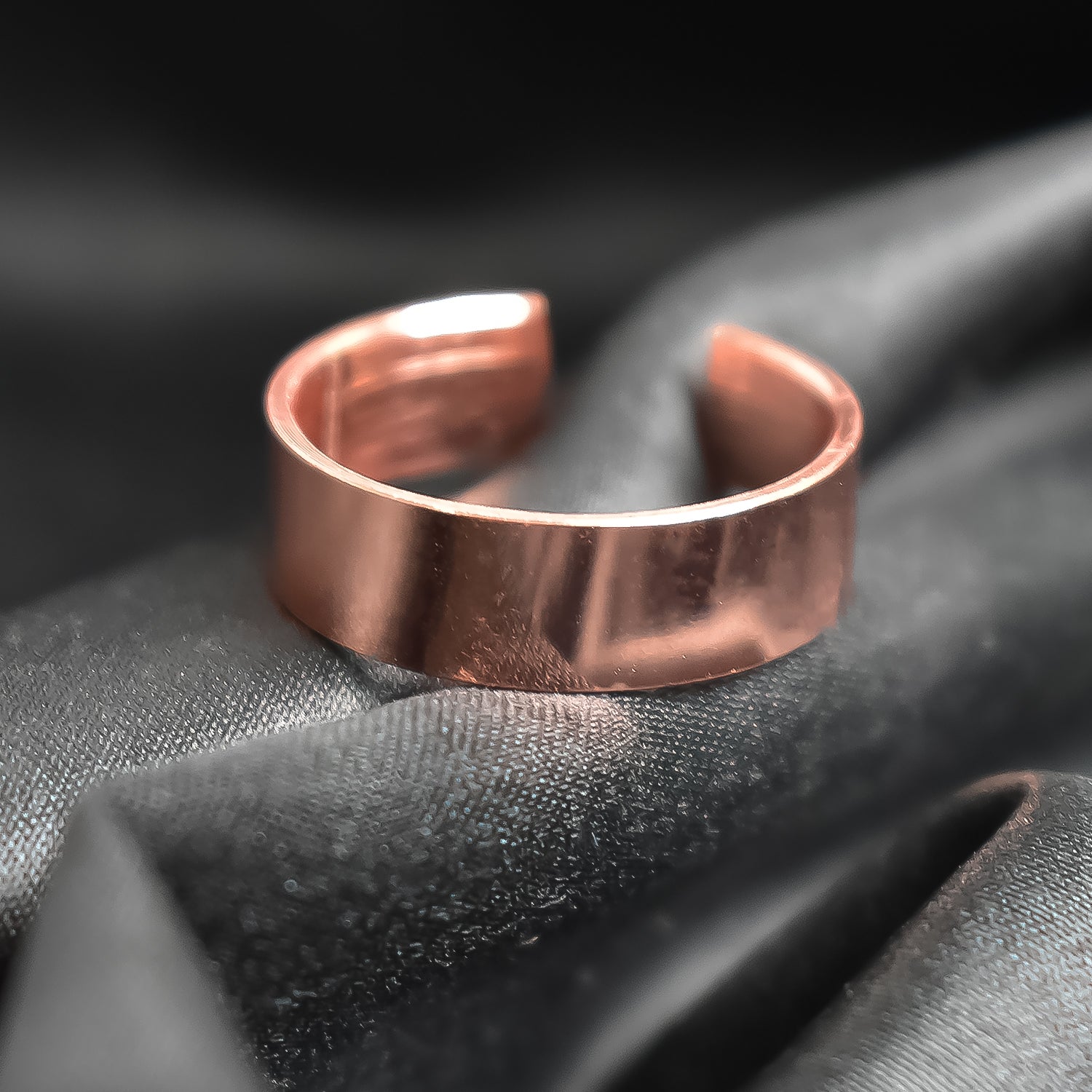 Custom Engraved Rose Gold-Plated Adjustable Stainless Steel Ring
