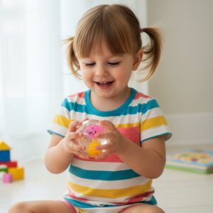 Light-Up Transparent Bouncy Ball – Impact-Activated LED Flashing Sensory Toy (1 Pc)