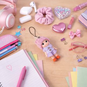 Cute Mini Doll Hanging Keychain Set (6 Pc Mix Color)