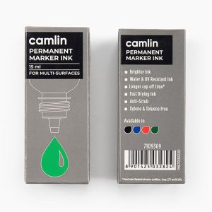Camlin Permanent Marker Ink 15 ml – Green Color Refill Ink for Multi-Surfaces