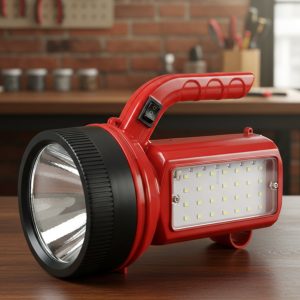 OMEGA 200W High Power LED Laser Torch Light with Side Emergency Light Panel (1 Pc)