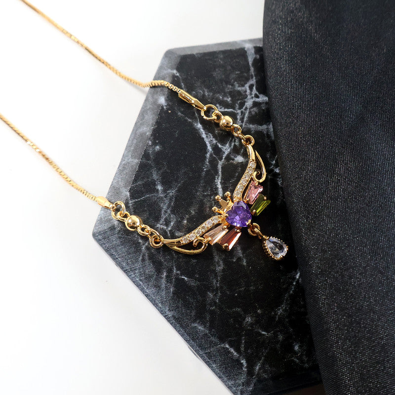 Charming Multicolor Crystal Pendant Necklace for Women