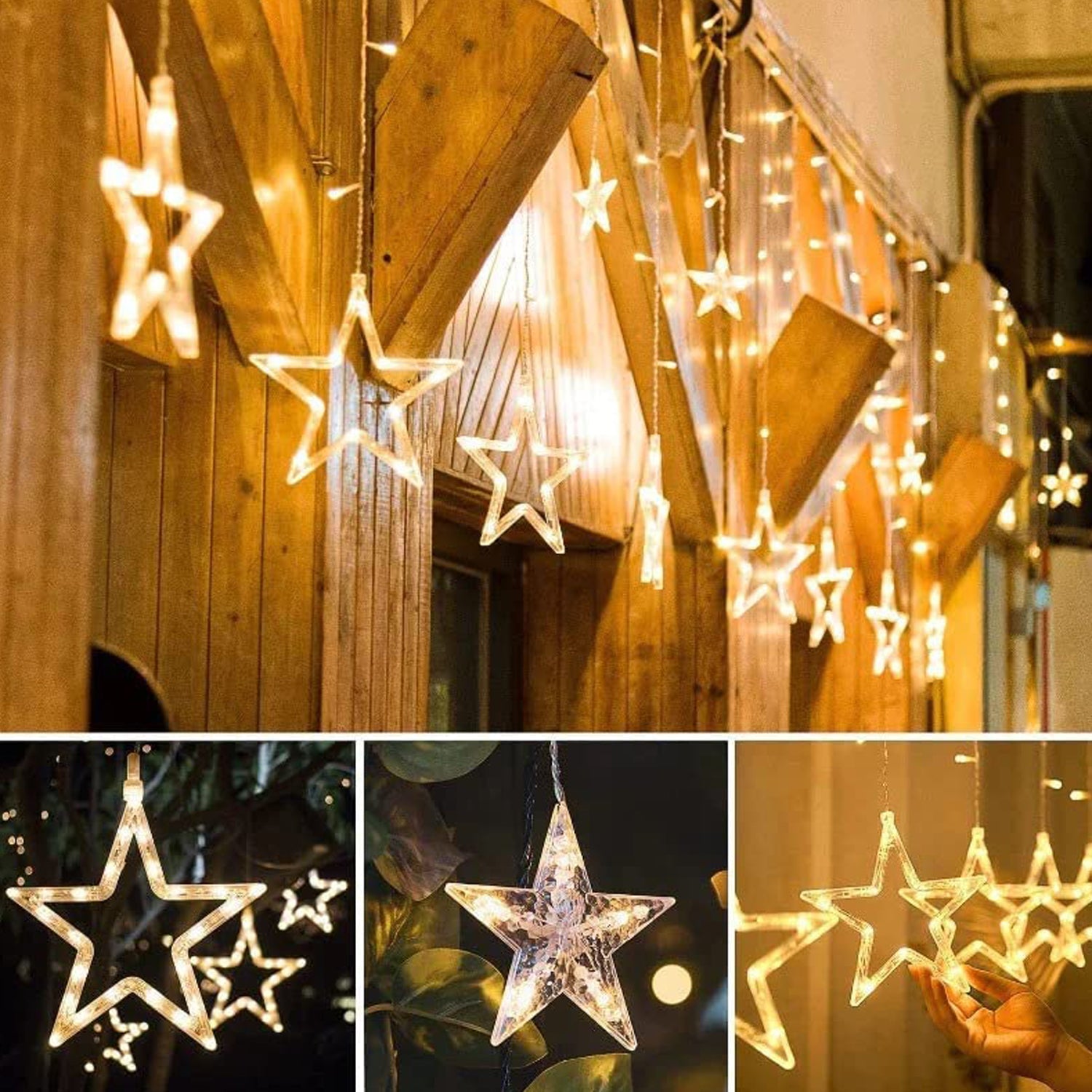 12 Stars Curtain String Lights, Window Curtain Lights