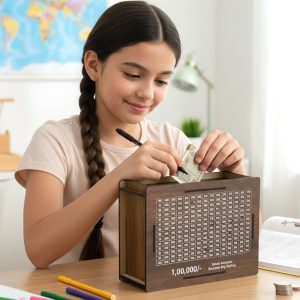 Wooden Big Piggy Bank Money Saving Box (1 Pc)