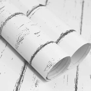 White Wood Grain Self-Adhesive Wallpaper 45 cm x 10 meter (1 Pc)