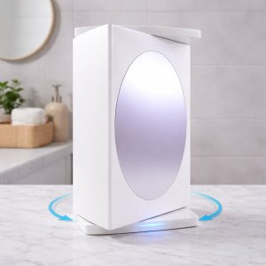 Wall Mounted Rotating Bathroom Mirror Cabinet (1 Pc, 22x42 Cm)