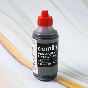 Camlin Permanent Marker Ink 100 ml – Red Color Refill Ink for Multi-Surfaces