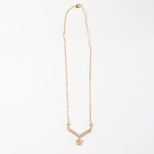 Butterfly Charm V-Shape Pendant Necklace