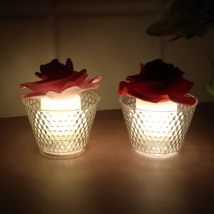 LED Rose Flower Decorative Flameless Tealight Candles - (6 Pc / Set)