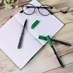 Camlin Fine Tip Permanent Marker – Green Color Precise Writing Markers (Pack of 10)