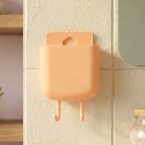 Multi-Purpose Plastic Wall Mounted Mobile Charging Holder (1 Pc)