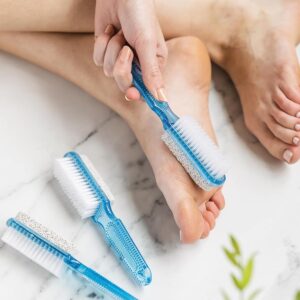 2-in-1 Foot Scrubber Brush with Pumice Stone