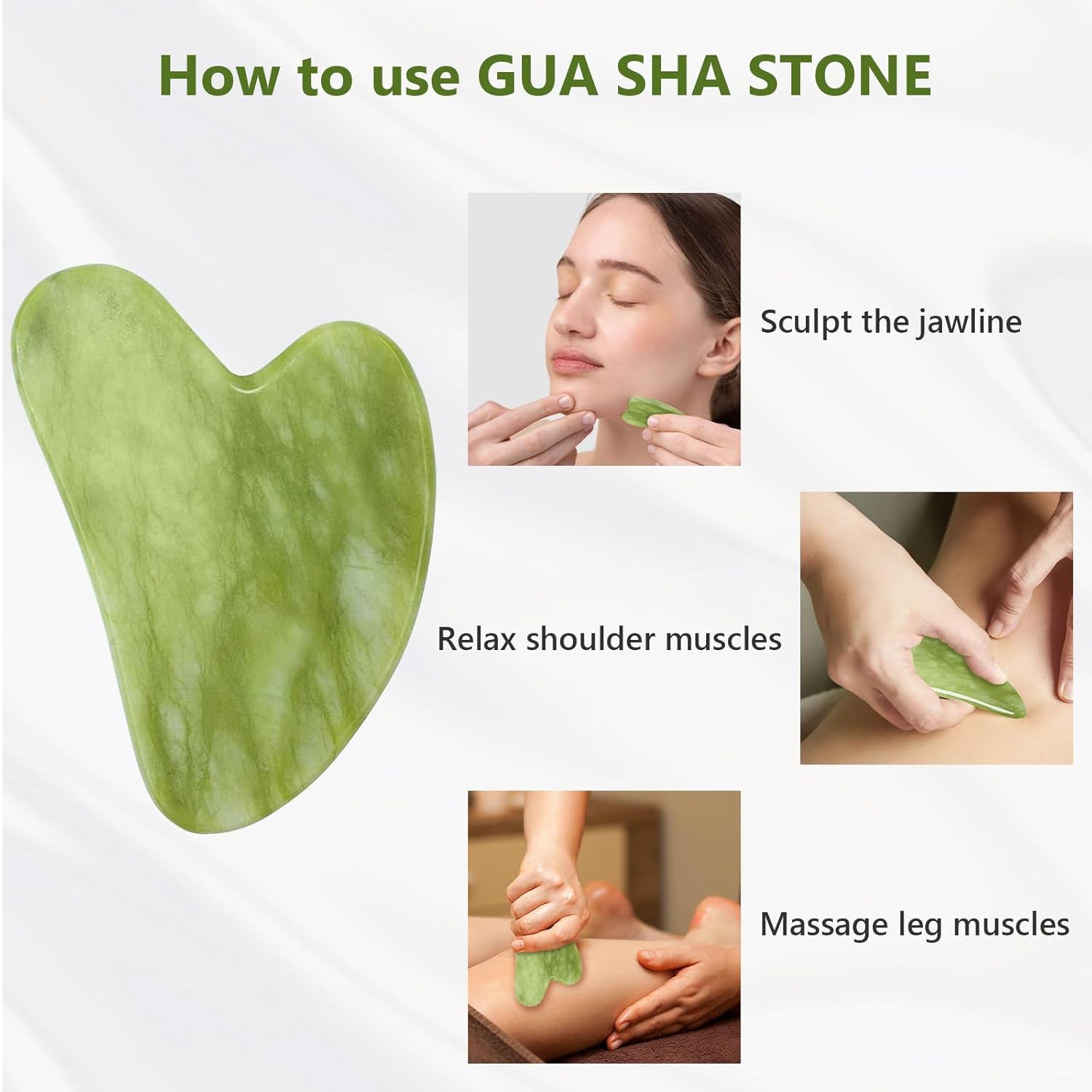 Facial Face Roller & Gua Sha Massage Set (1 Set) - Image 4