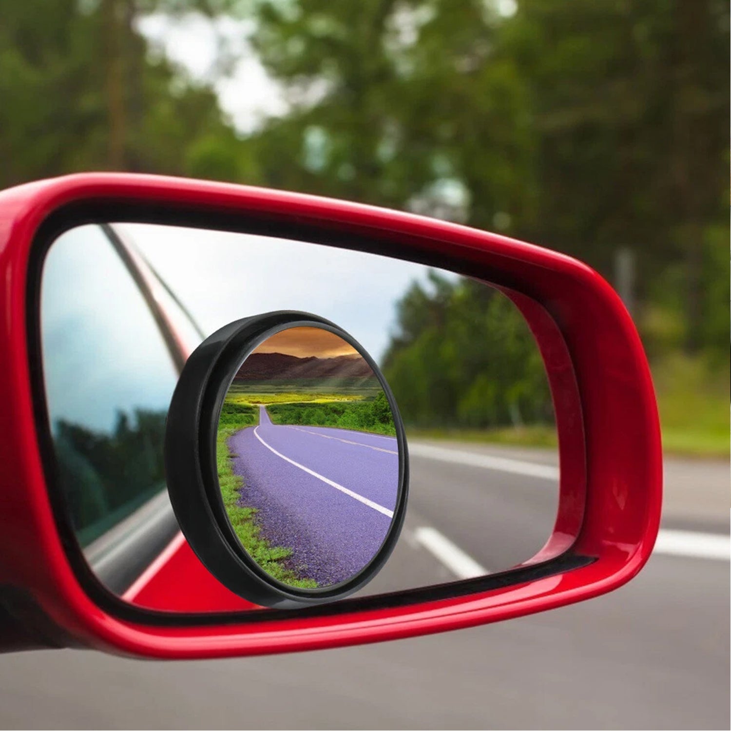 2 Pc Car Blind Spot Convex Side Mirror Set (1 Pc / Mix Color)