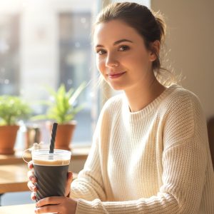 Swirl Design Drinking Tumbler Cup with Lid and Straw (1 Pc)