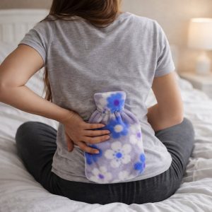 Floral Printed Soft Plush Hot Water Bag And Cover (19x12 Cm)