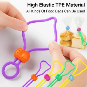 Reusable Silicone Food Bag Sealing Clips with Lock for Kitchen Storage ( 3 Pc)