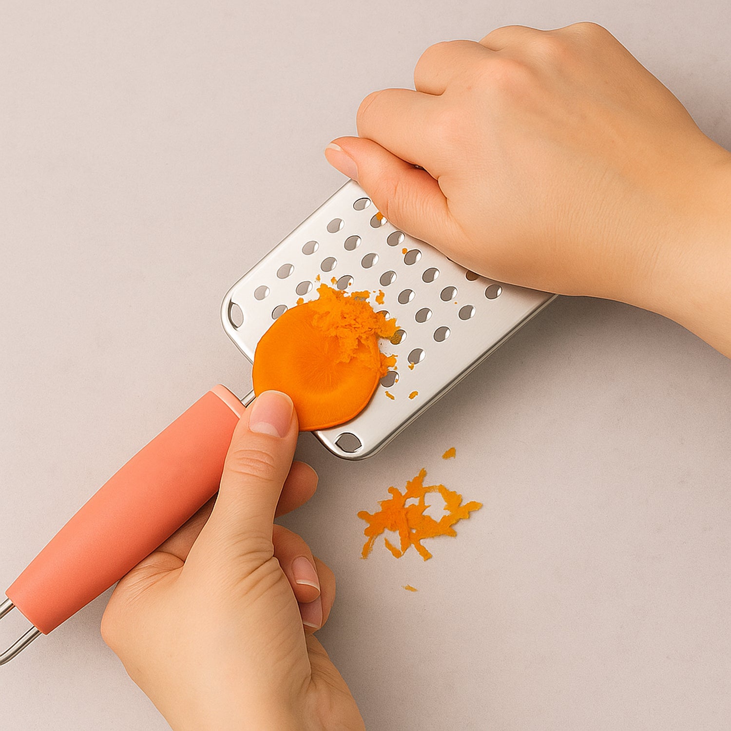 Supermom Stainless Steel Vegetable & Cheese Grater with Soft Grip Handle (1 Pc) - Image 8