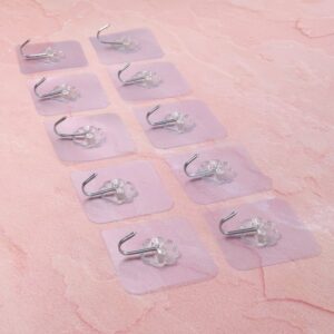 Heavy Duty Flower Adhesive Wall Hooks - (10 Pc / Set)