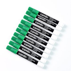 Camlin Bold-E Whiteboard Marker – Green Color Bold Writing Refillable (Pack of 10)