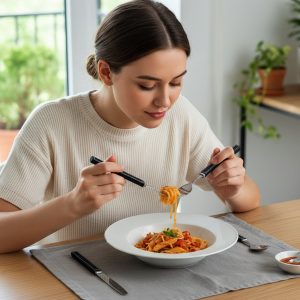 Premium Stainless Steel Kitchen Plastic Handle Cutlery Set With Tray (24 Pc Set)