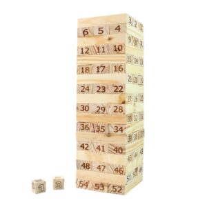 Numbered Wooden Tumbling Tower Game Set