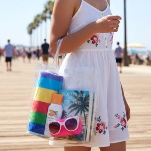 Transparent PVC Carry Bag (1 Pc, 22 x 16 Cm)