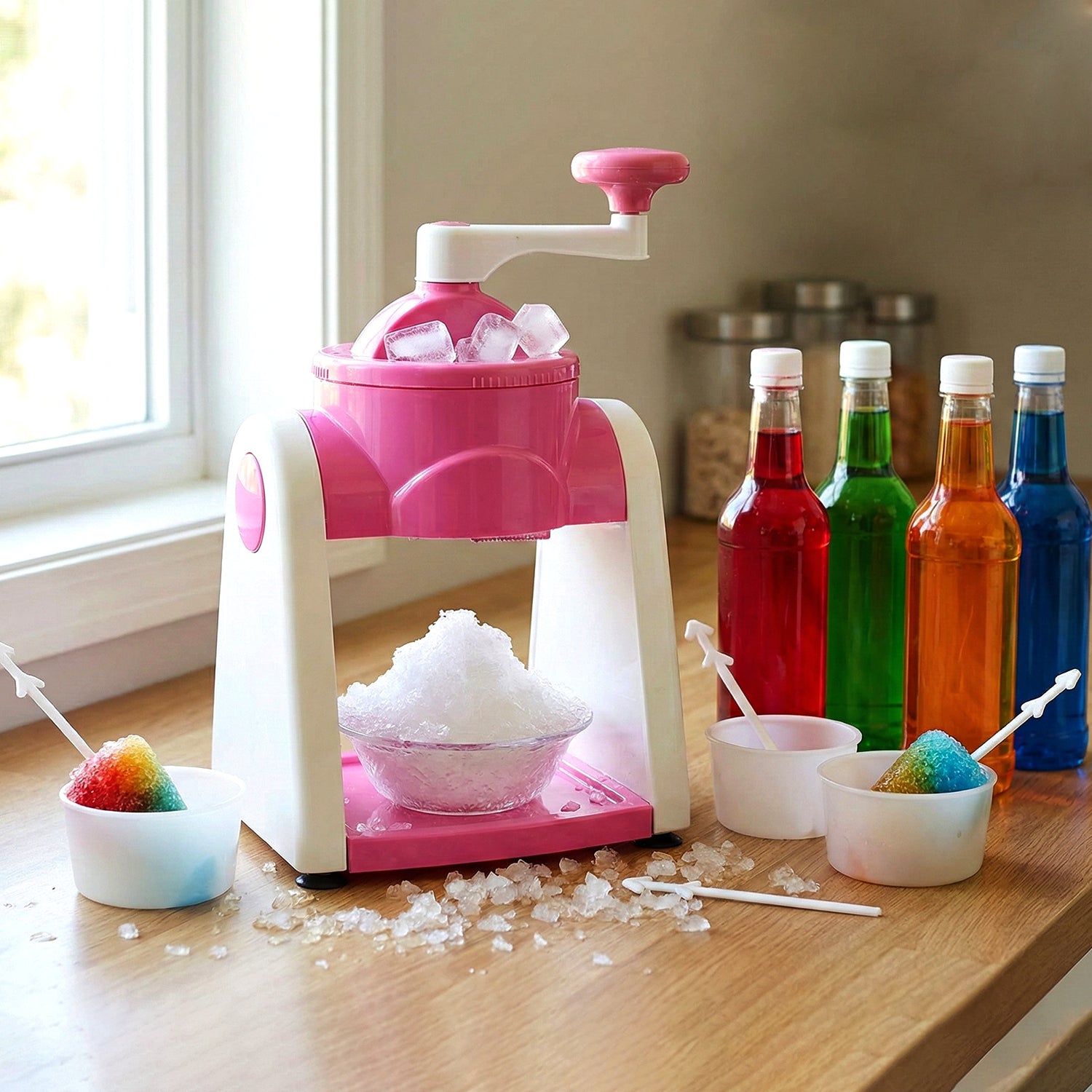 Manual Ice Crusher Machine (1 Set Pink Color) - Image 5