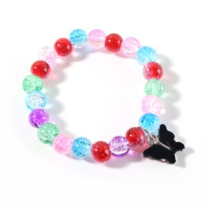 Premium Multicolor Crackle-Bead Stretch Bracelet (1 Pc)