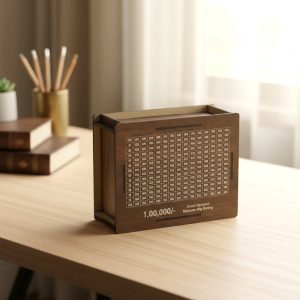 Wooden Big Piggy Bank Money Saving Box (1 Pc)