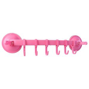 Multipurpose Wall-Mounted Plastic Hanging Rack (6 Hook, 1 Pc)