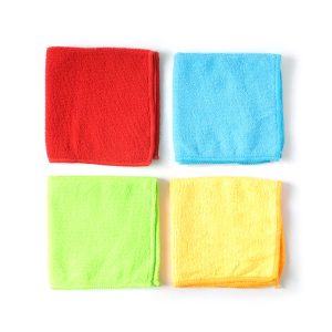 Microfiber Cleaning Cloths 4 Pc Set, Multipurpose Cleaning Towel Napkin