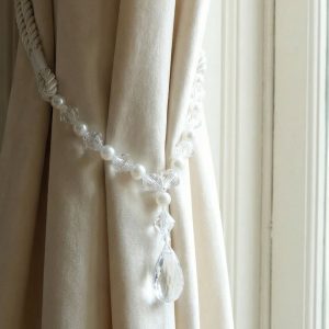 Luxury Crystal and Pearl Beaded Curtain Tieback (1 Pc)